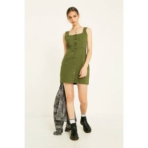 Urban Outfitters | Button-Through Denim Mini Dress Green Nwot
